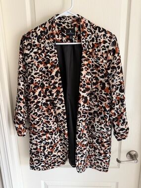 Jules & Leopold Leopard-Print Open Jacket - Cream, Black & Brown